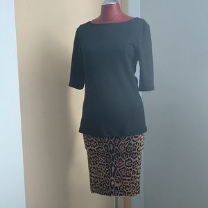 Ann Taylor Black 3/4 Sleeve Top